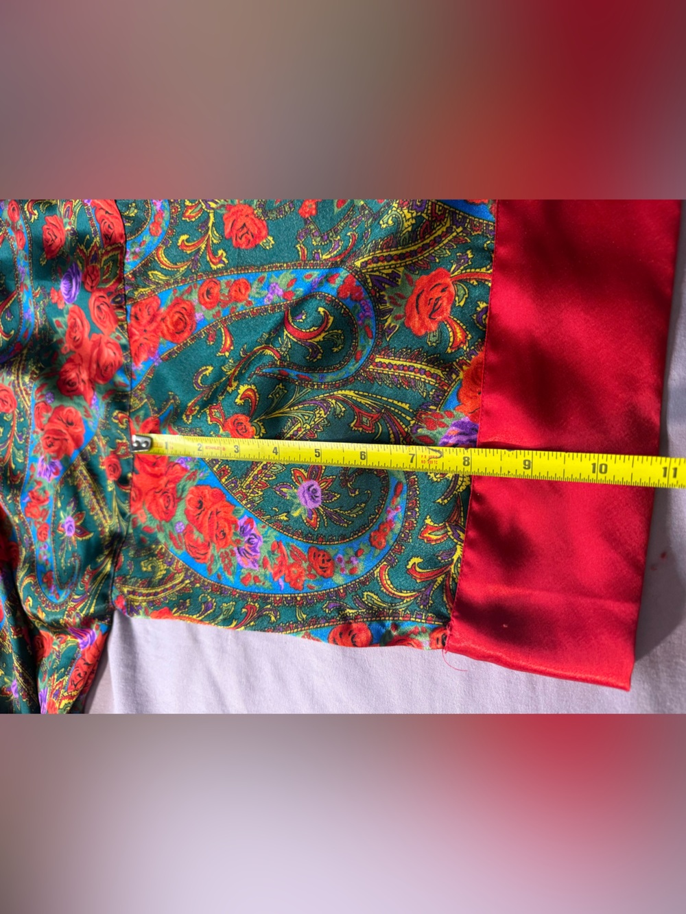 VTG Victoria's Secret Gold Label Kimono Short Robe One Size Multi Color Roses - Picture 10 of 11